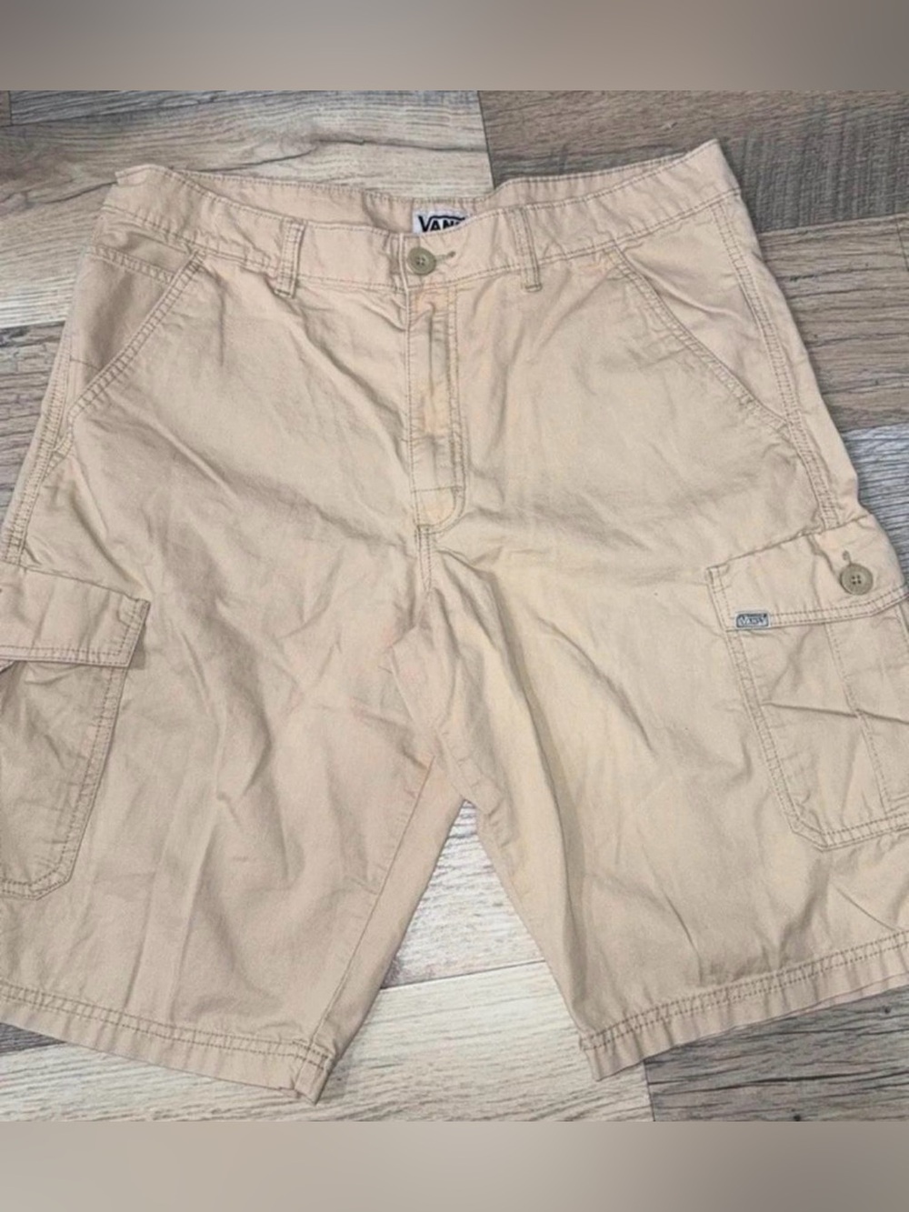 Vans Tan Cargo Shorts with Side Pockets